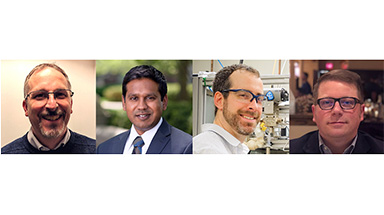 A collage of the headshots of four men