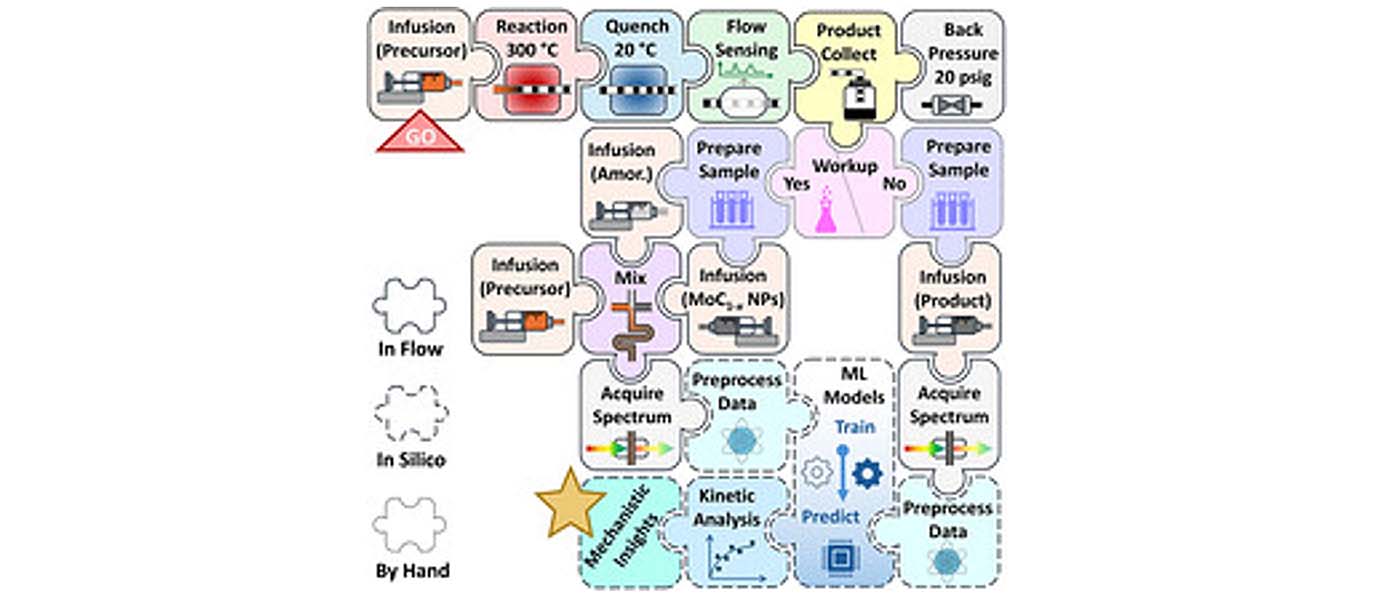 A graphical abstract designed as a flowchart with interlocking puzzle pieces.